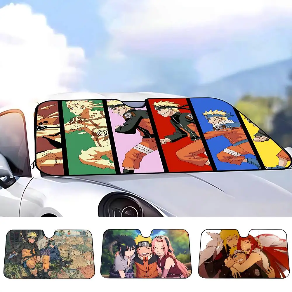 Anime N-Narutos Car SunShade Car Sunshade Covers Cover Universal Windscreen Folding Visor