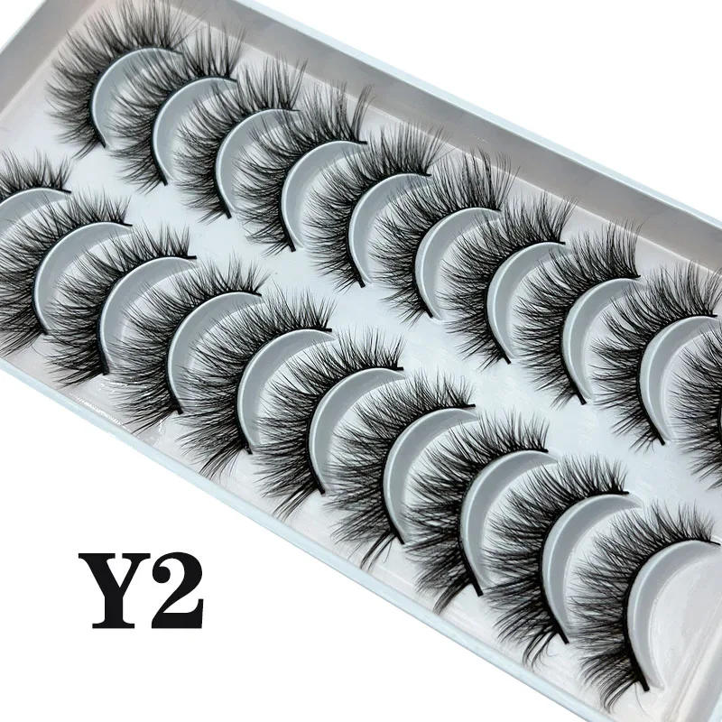Russische Streifenwimpern 10 Paar Flauschige Kunstnerzwimpern 3D Falsche Wimpern Russische Volumen-Wimpern Künstliche Wimpern Giveaway Make-up – Detail 30