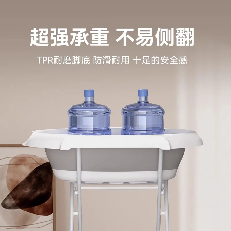 Increasing the height of the small bath bucket, anti-running and no bending, foldable bathtub