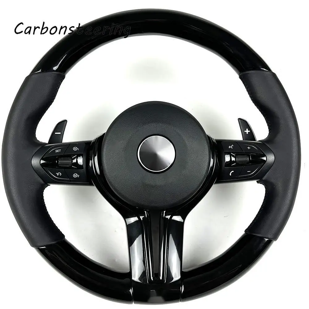 Interior accessories for BMW Customized carbon fiber car steering wheel for F10 F20 F30 Piano Black Retro Design