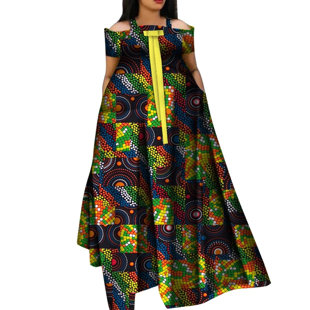 Summer African Dresses for Women Newest Fashion Robe Causal Long Dress Print Bazin Vestidos Dashiki Party Clothes WY5271