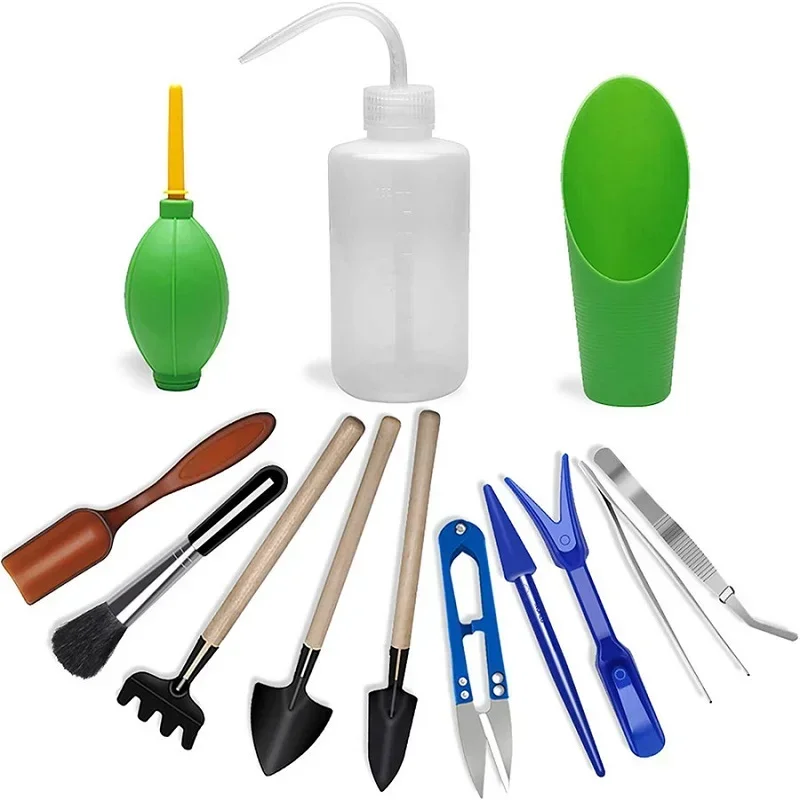 13pcs Succulent Plants Tool Set Mini Gardening Hand Transplanting Tool Bonsai Plant Pruning Digging Watering Tools Accessories