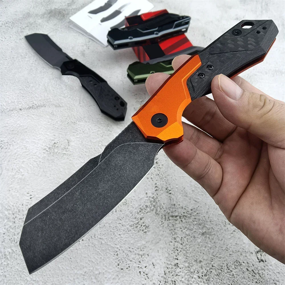 KS 7850 Launch 14 Outdoor Folding Knife 3.28 Inch D2 Blade Aluminum + Carbon Fiber Handle EDC Camping Hunting Survival Tool