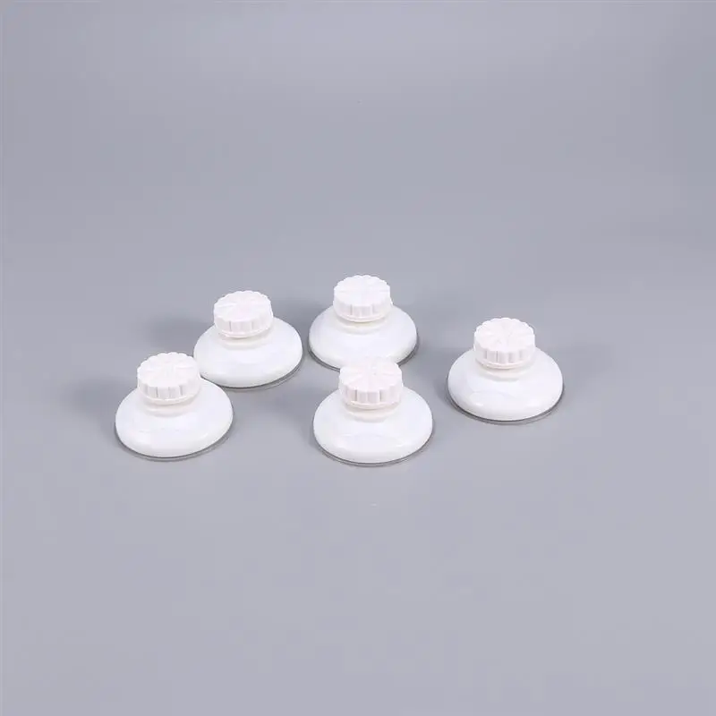 5pcs 6.1cm PVC Rotate Vacuum Suction Cups Seamless Hook Hanging With Screw Pole For Bath Shelf Shower