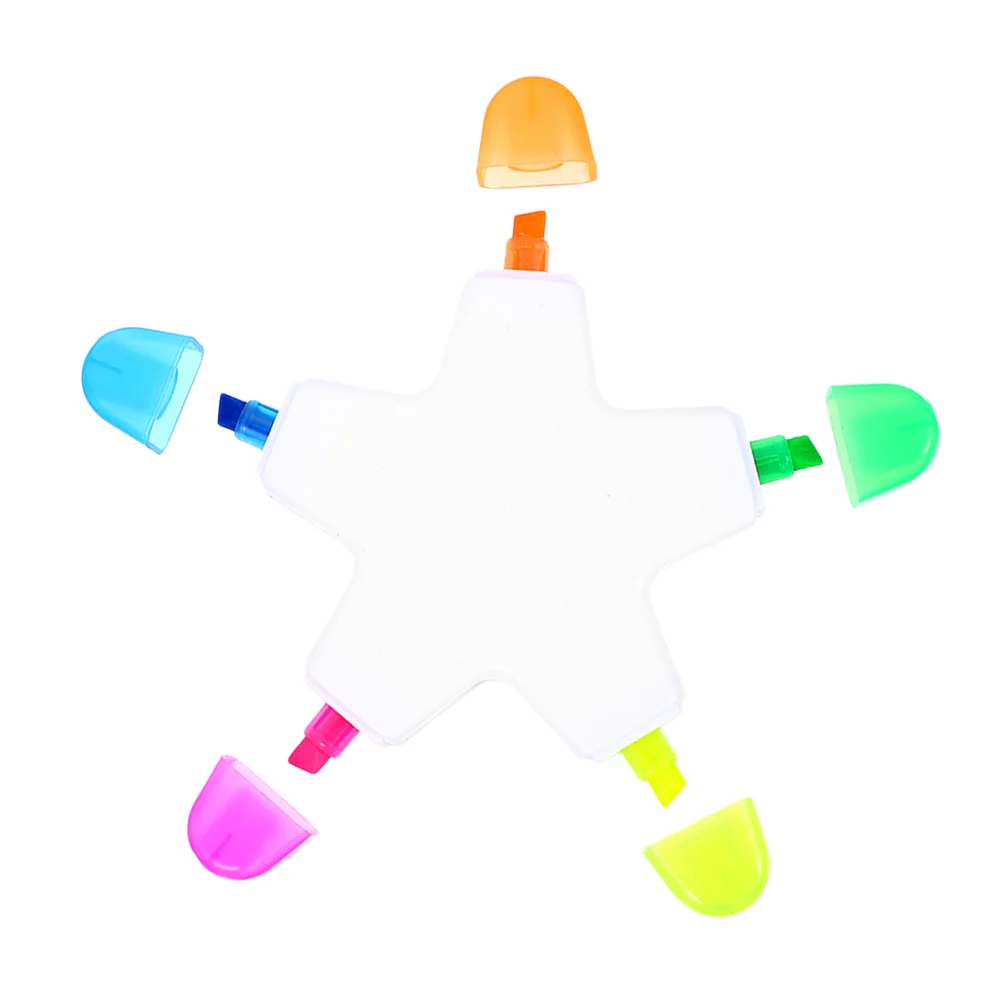 Five-pointed Star Highlighter Book Highlighters Small Gel Pen Plastic Study Markers Pens Bulk Child