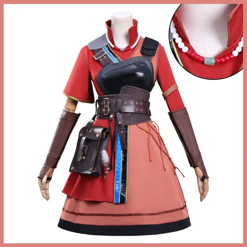 

New Anime Ling Cage Ⅱ Ulan Maiduo Cosplay Costume INCARNATION 2 Breastplate Waist Bag Prop Jacket Wig Woman Halloween Suitx;2'a,