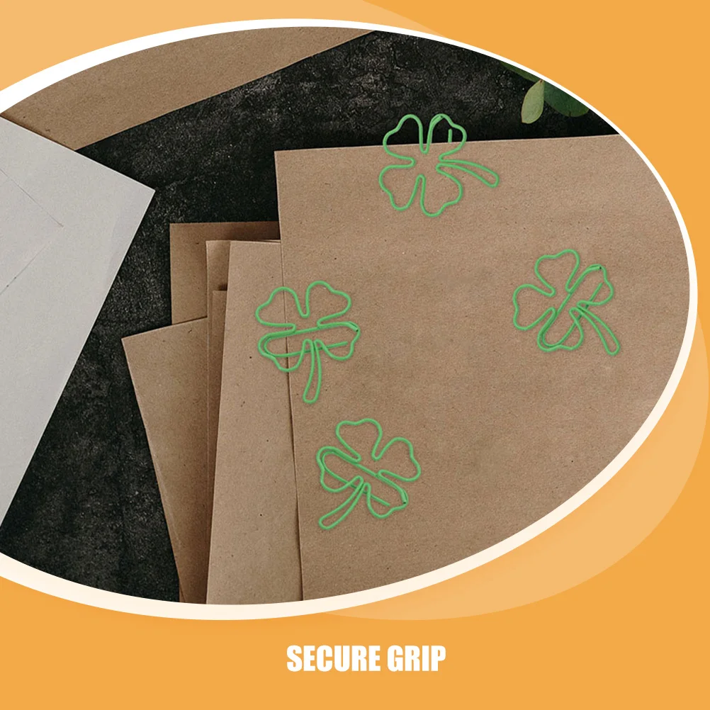 50 Buah Klip Kertas Penanda Logam Berbentuk Semanggi Empat Daun untuk Buku Kantor Sekolah Klip Penanda Portabel Multifungsi