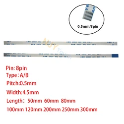 8Pin 0.5mm Pitch FFC FPC AWM 20624 80C 60V VW-1 A B Type Flat Flexible Cable 60/100/150/200/250/300/400mm