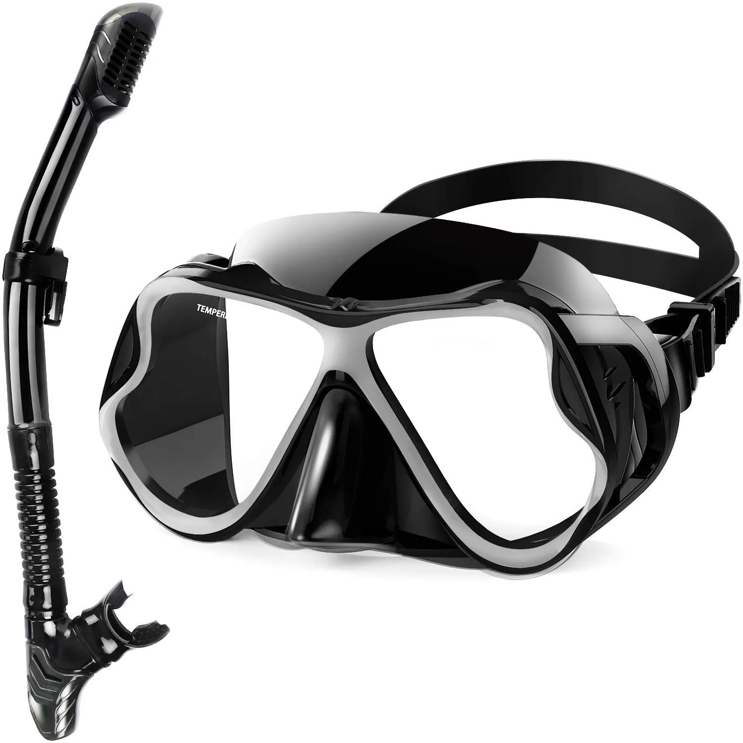 

Diving Goggles Set Snorkeling Set Tempered Glass Diving Goggles Full Dry Snorkel Set Adult