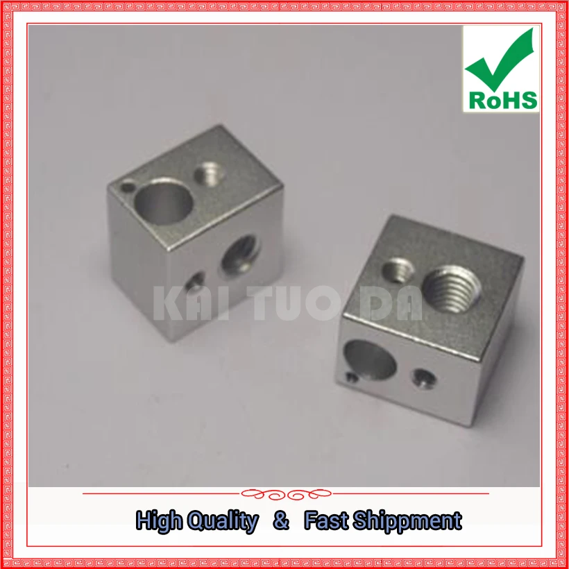 3D Printer Accessories Metal E3D Hot Side Heating Block 16x16x12 Aluminum Alloy Sandblasted Oxide 16*16*12