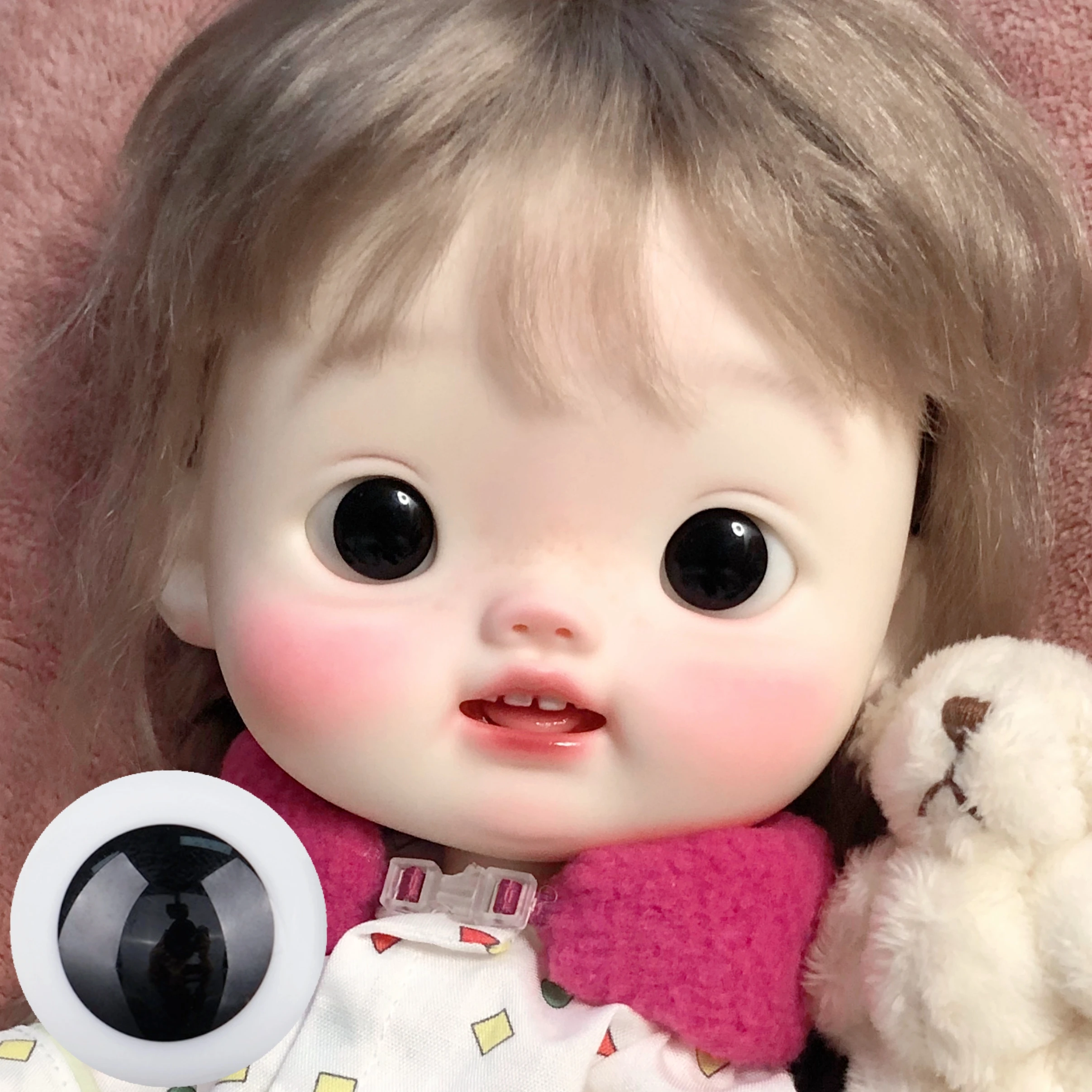 Shaonvyu Doll Qbaby BJD Eyes diandi dianmei Craft Glass Safety Animal Toy EyeBall  18mm BJD Accessories