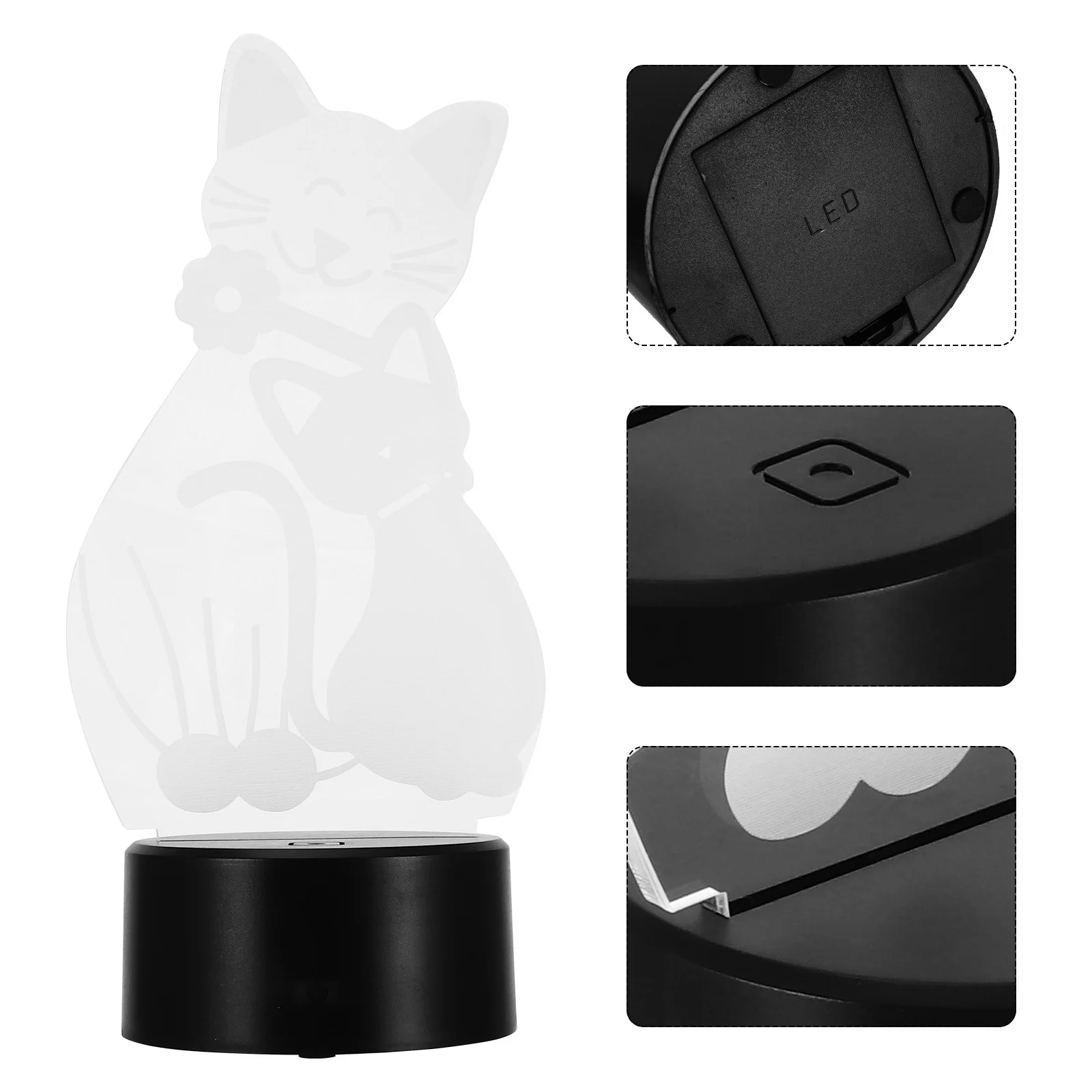 اللمس ثلاثية الأبعاد القط ليلة ضوء Rgb اللون تغيير Led مصباح لغرفة النوم ديكور المنزل ثلاثية الأبعاد الوهم البصرية ضوء الليل
