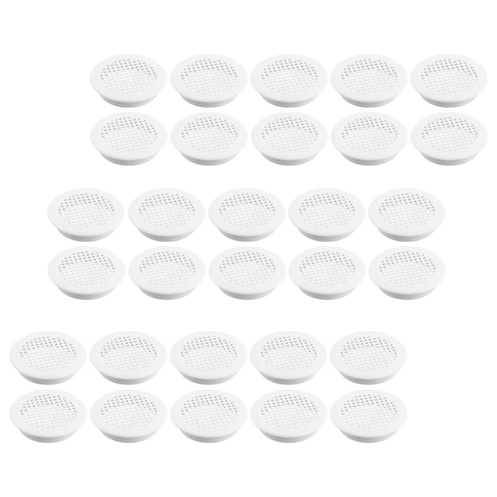 50 Pcs Breathable Hole Shoe Cabinet Plastic Round Soffit Vents Ventilation Cover