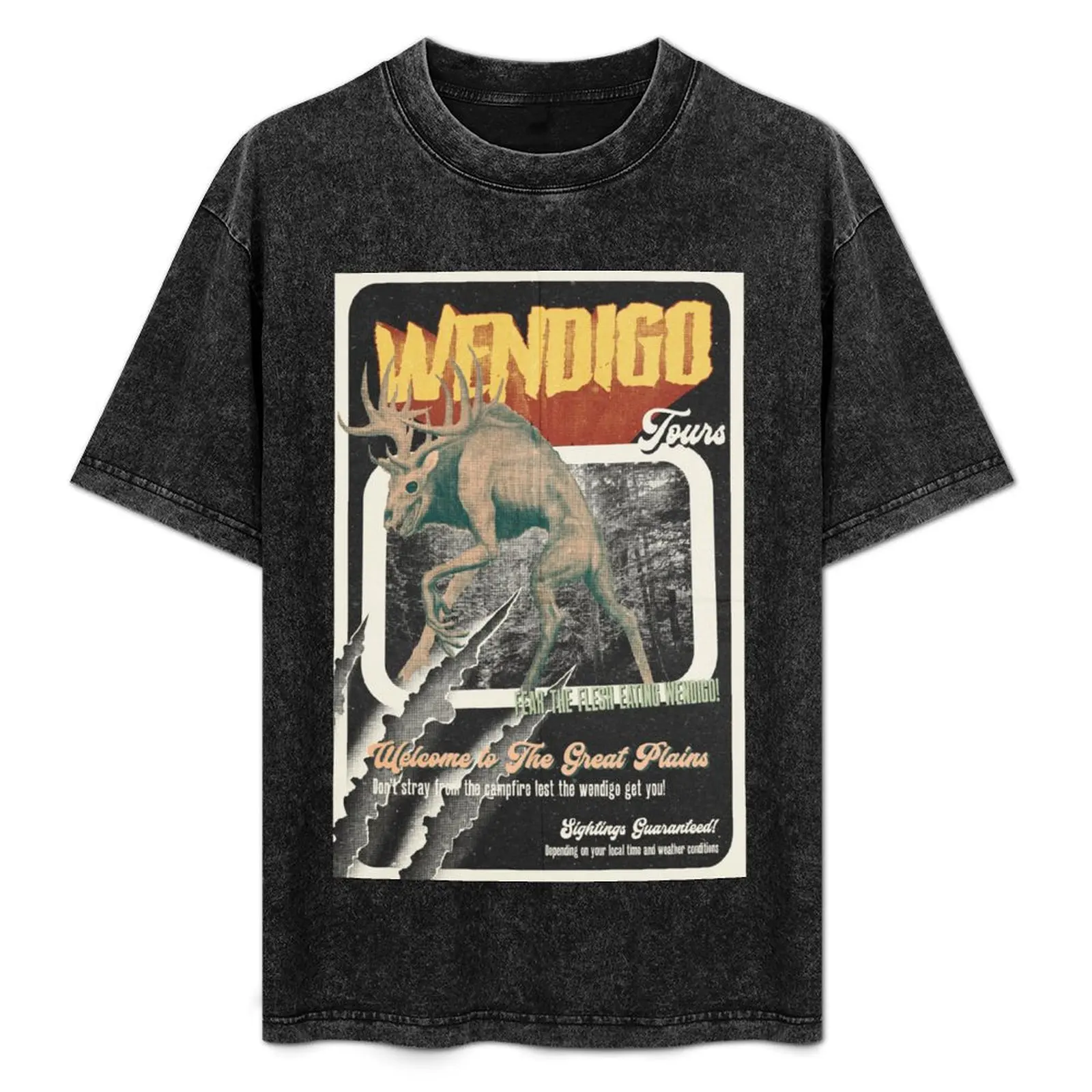 

Horror Wendigo Poster T-Shirt Everyday Wear Basic Short Sleeve Top