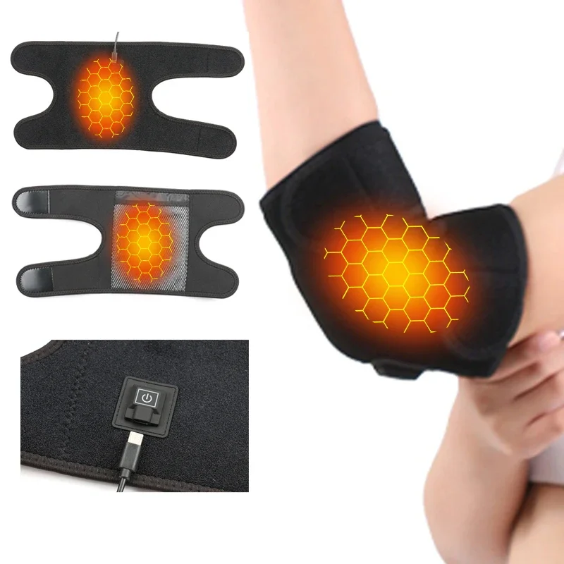 Heated Elbow Wrap Elbows Electric Heating Arm Elbow Pad Wrap  Brace Portable Heated Wrist Arm Sleeve Brace Support