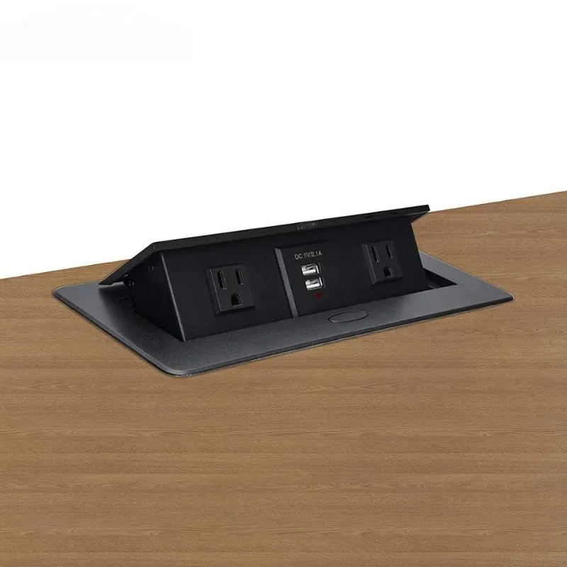 UL 3 US Power 2 USB Charging Hidden Connection Box Desk Power Socket for Office Table/desktop Pop Up Power 110v 220v Socket