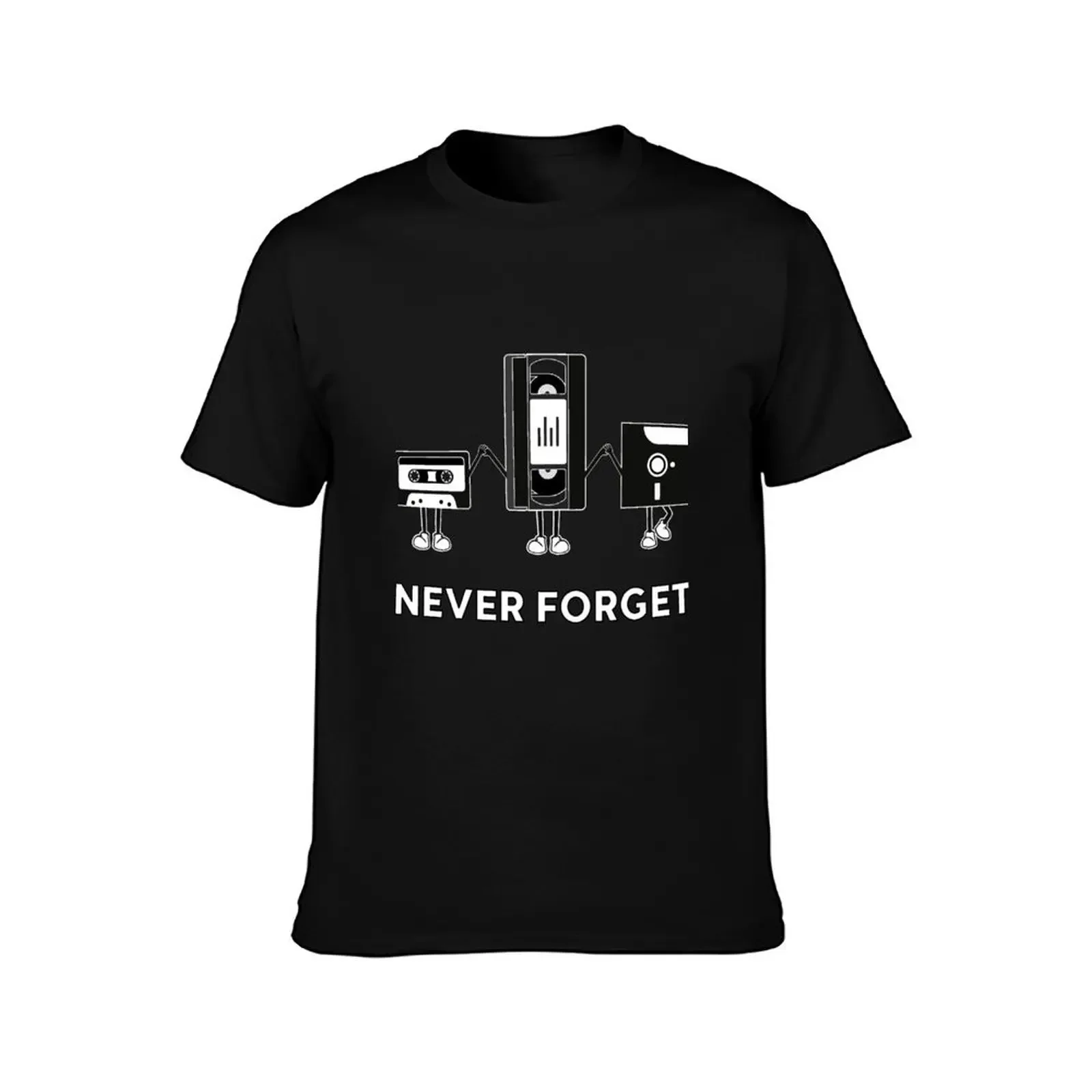 Never Forget Vintage Retro Graphic Design Computer Floppy Disks Cassette Cool Gifts T-Shirt