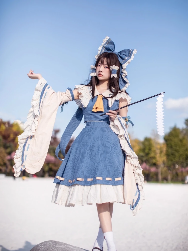 

Hakurei Reimu Косплей Костюм Аниме Touhou Project Косплей Женская Юбка Униформа Хэллоуин Comic-con Вечерние Костюм Одежда Для Ролевых Игр