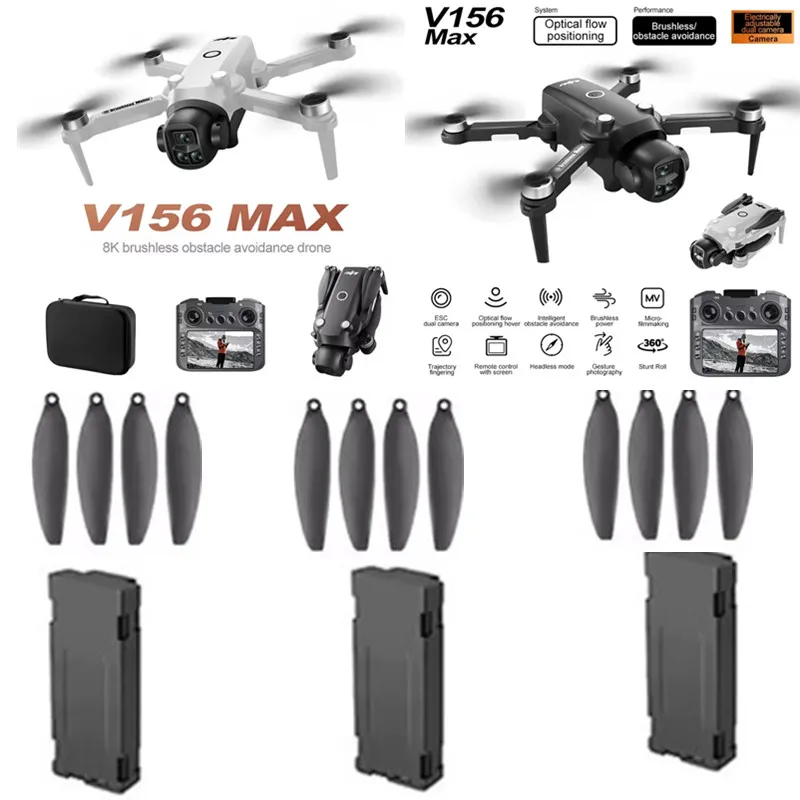 V156 MAX Drone Battery 3.7V 1800MAH Battery/Propeller For V156 Screen Drone Battery Blades V156 MAX Dron accessory V156 Drone