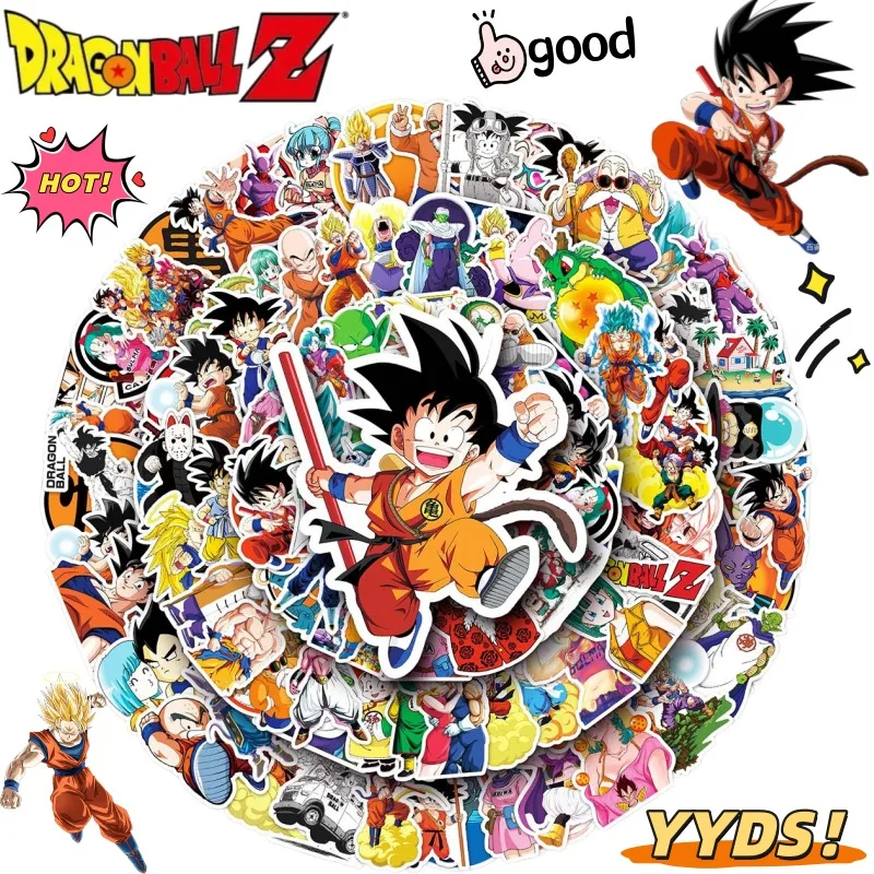 Pegatinas Decorativas Creativas de Anime Dragon Ball con Personajes de Son Goku, Vegeta y Kame Sennin, Estilo Graffiti