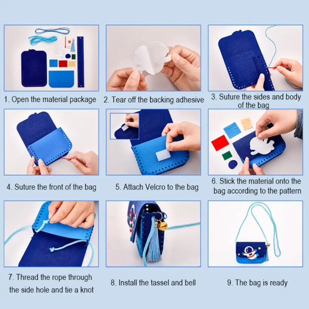 ギフトフェルトバッグ製作キット漫画縫製おもちゃ手作りバッグ工芸品アート幼稚園DIYハンドバッグ