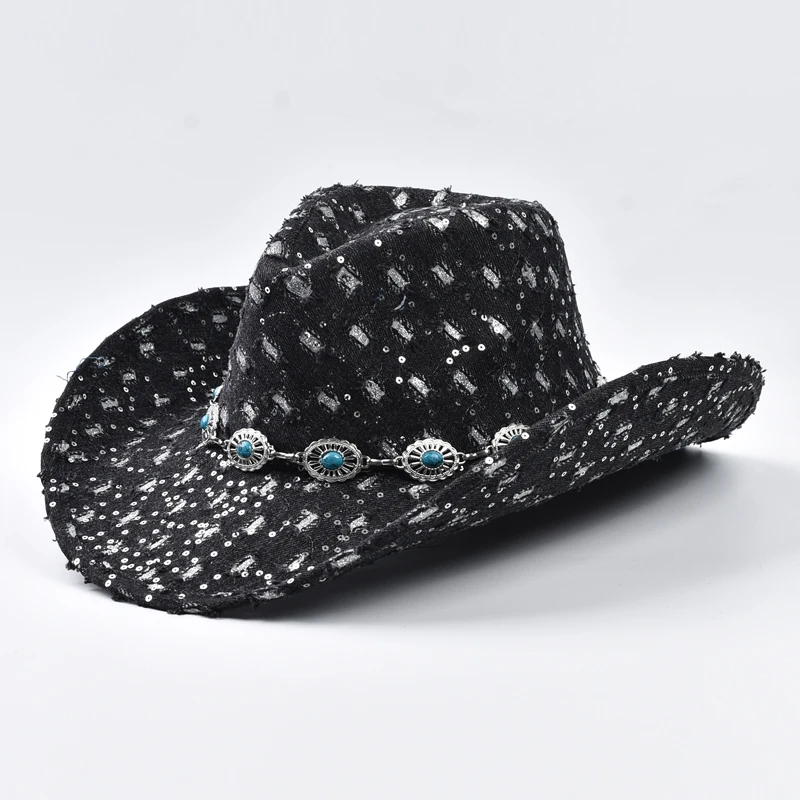 

Ковбойская шляпа в западном стиле, модная джинсовая джазовая шляпа в стиле пастушки, подходит для повседневной повседневной носки, шляпа для музыкального фестиваля, кепка для девичника