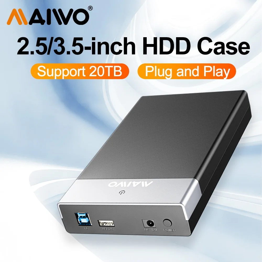 maiwo gabinete de disco rigido externo case hdd adaptador sata para usb 30 case ssd para pc 25 35 01