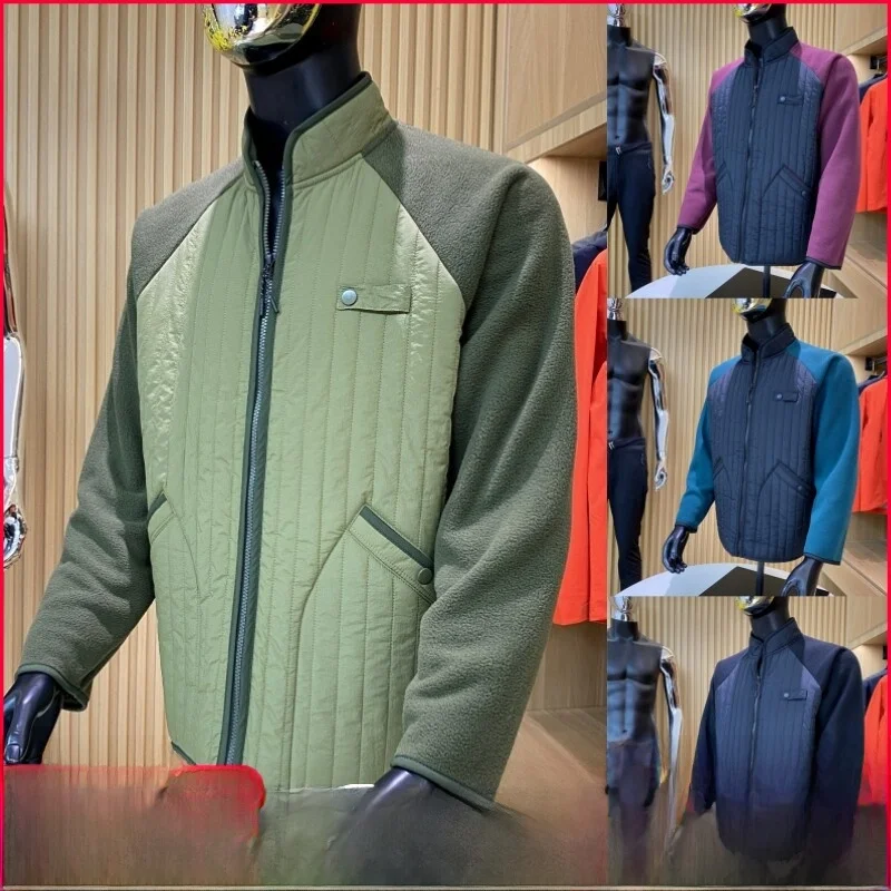 

Autumn Winter Outdoor Hooded Jaet Stand Collar Cotton Padded oulder Insertion Fce Lined Patchwork Color Blo Coat