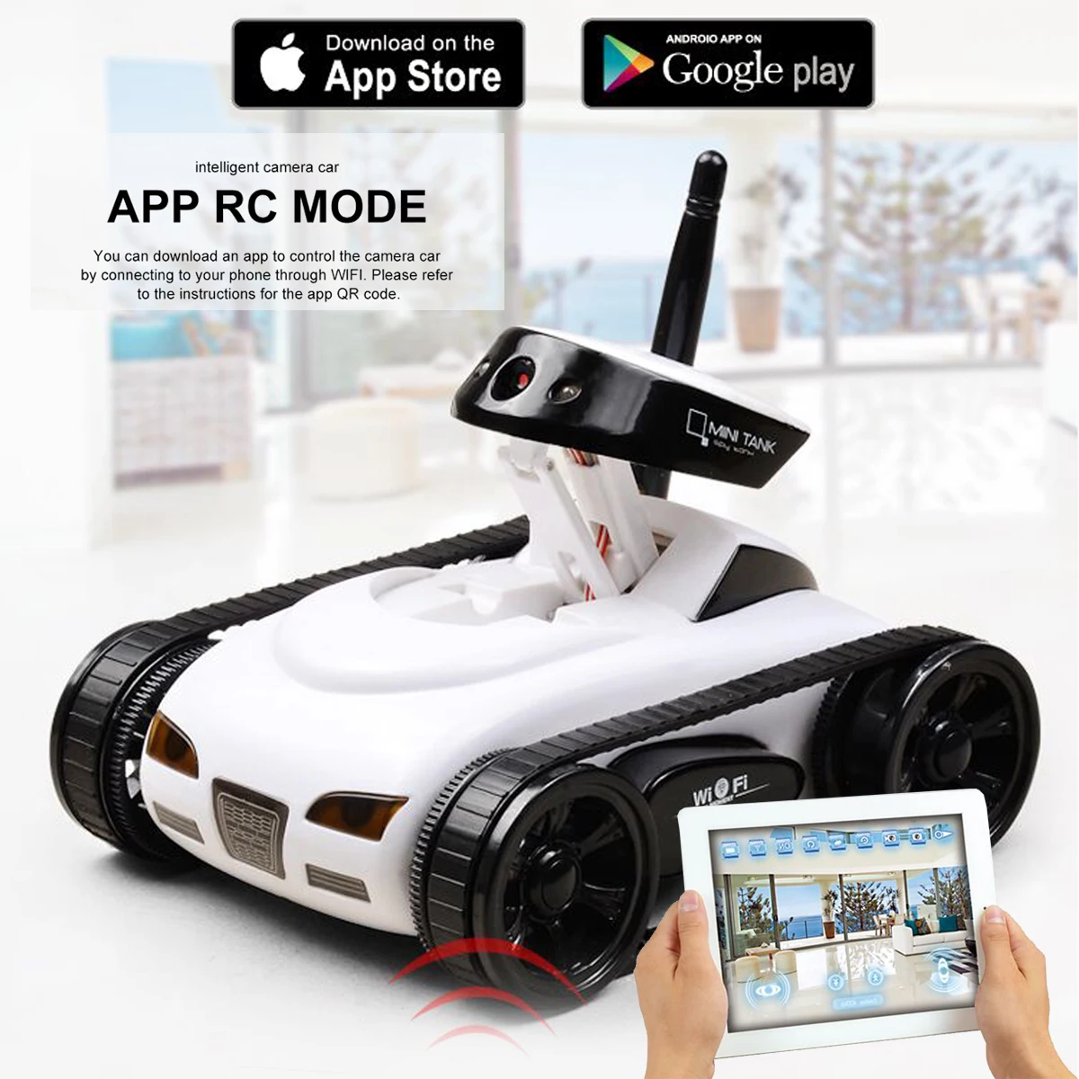 Carro armato telecomandato, trasmissione del serbatoio spia Wireless controllata da App HD Camera Vision Toys esplora il serbatoio Move Motion Gifts