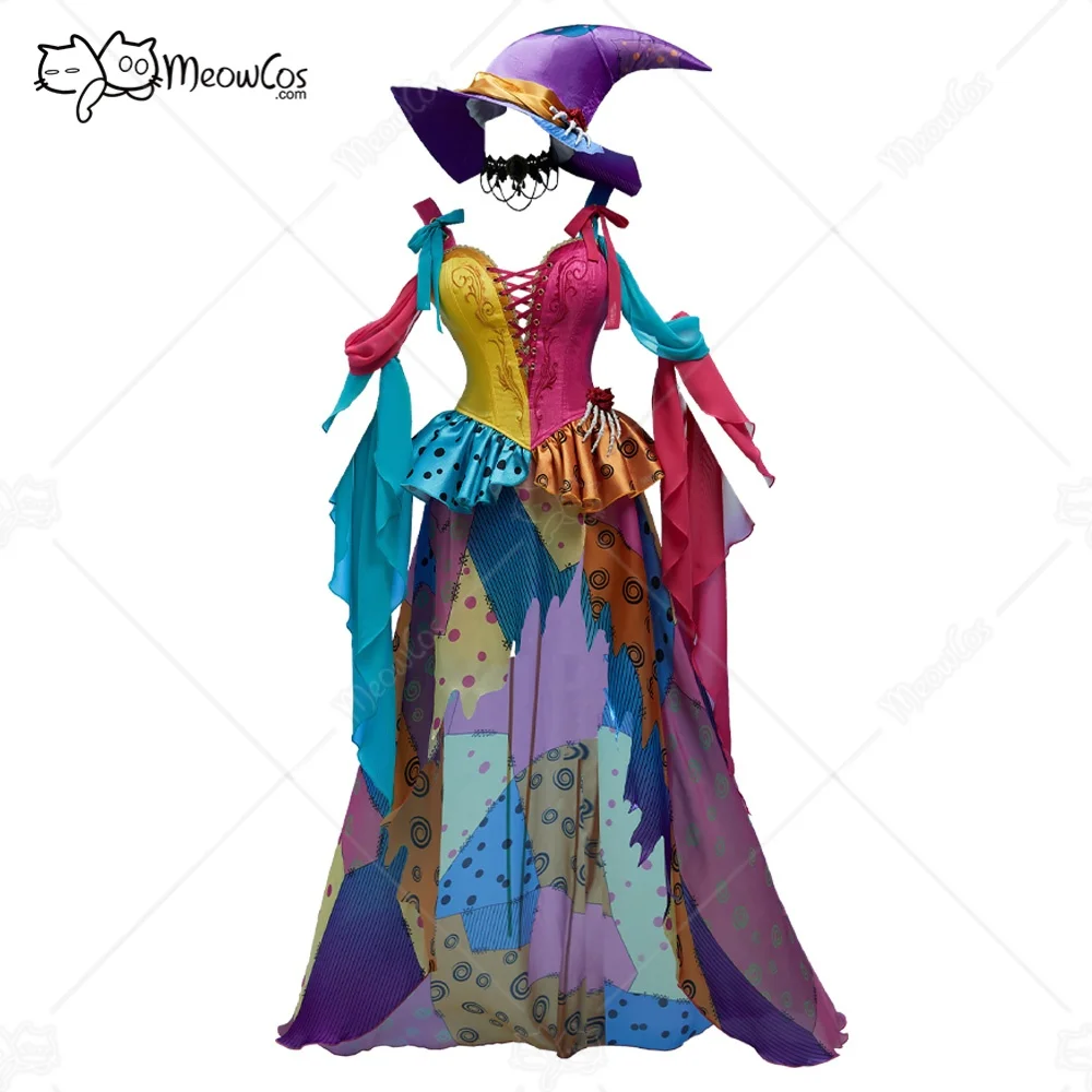 meowcos-femmes-gothique-halloween-ensemble-col-en-v-corset-et-jupe-irreguliere-colore-patchwork-costume-costume-halloween-costume