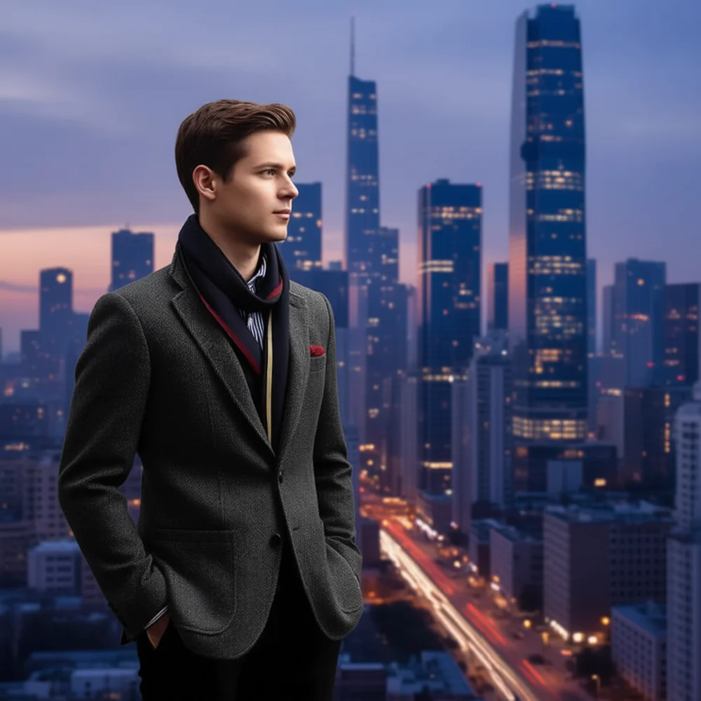 

Brown Fish Scale Men's Blazer One-Piece Notch Lapel Two-Button Smoking Jacket Wedding Business Tuxedo Ball Dancewear