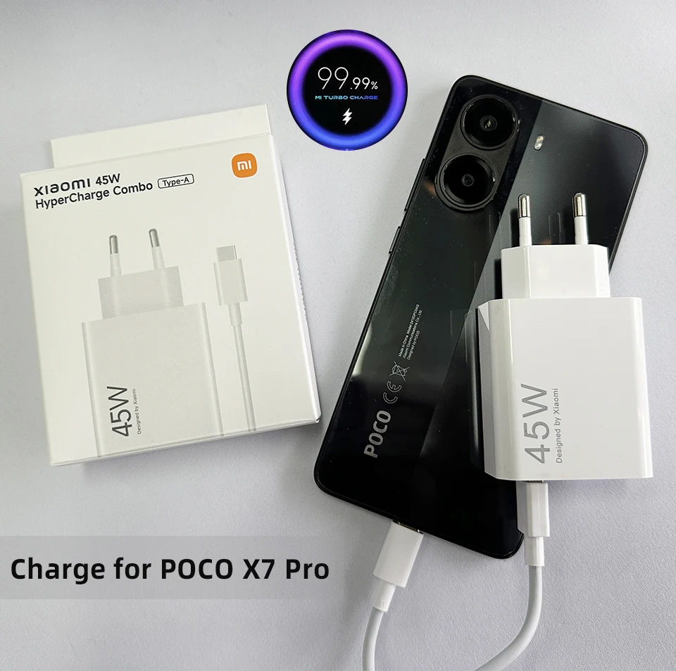 Cargador Original Xiaomi Redmi de 45W, Adaptador de Carga Rápida EU de 33W 18W 27W, Cable Tipo C, Mi Poco M7 X7 K40 Note