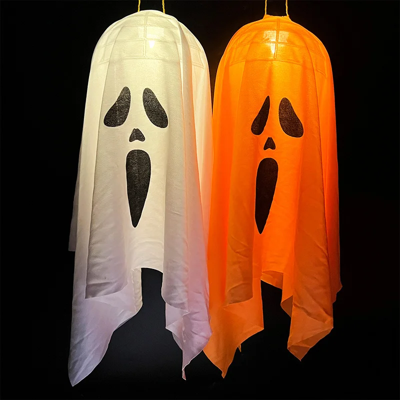 Halloween Ghost LED Lights Halloween Horror Atmosphere Glowing Hanging Pendant Haunted House Scene Lamp Party Props Decoration