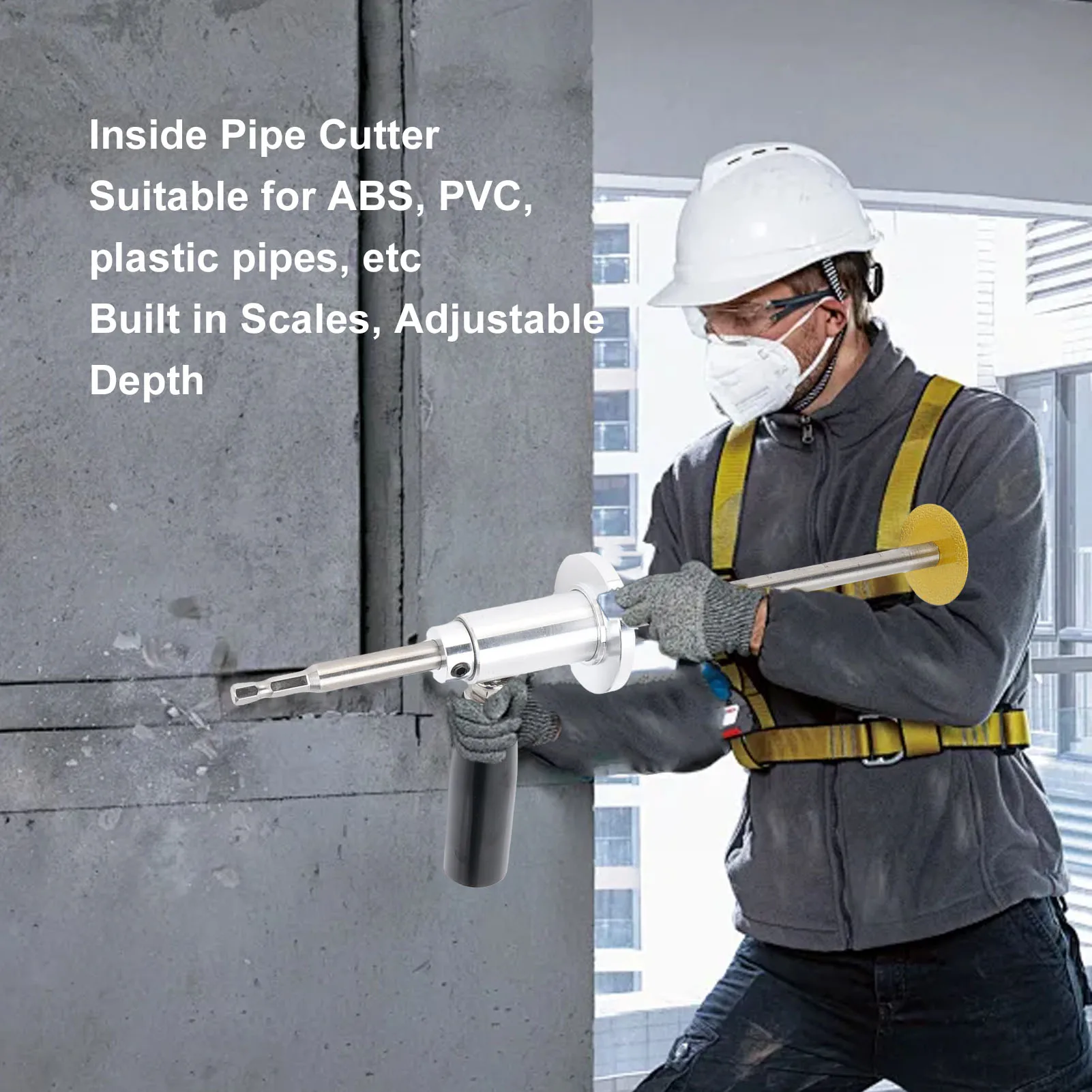 Internal Pipe Cutting Tool With 5 Blades Depth Adjustable PVC Hexagonal Handle ABS Exhaust Pipe Cutting Kit For Pipe Repair