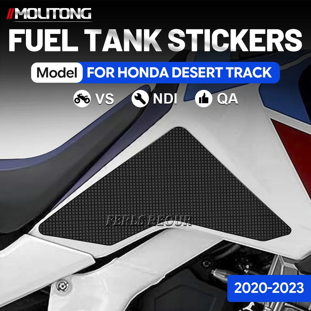 Fuel tank stickers for Honda Desert Track, black rubber fuel tank mats, motorcycle fuel tank anti-slip protective stickers