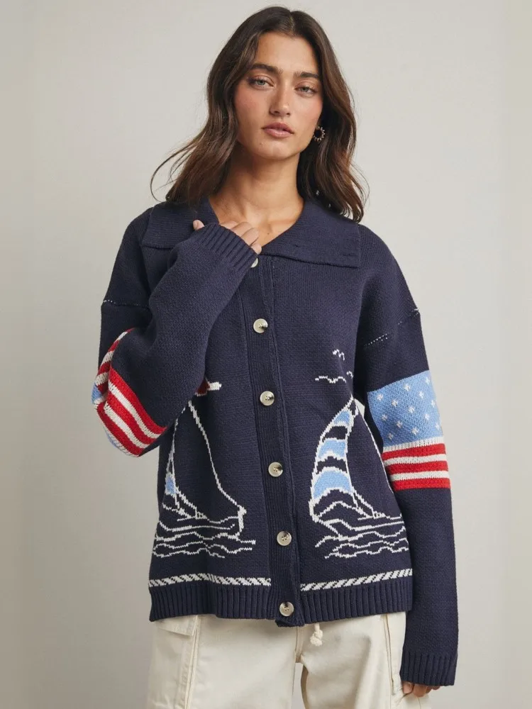 Women Knit Cardigan Sweater Coat 2026 Autumn Winter Long Sleeve Single Breasted Down Top Knitwear Female Outerwear Jacket