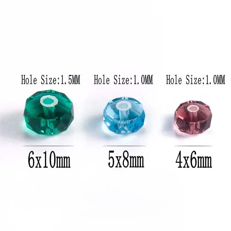 أفضل جودة 6-10 مللي متر النمسا كريستال عجلة الخرز فاصل فضفاض Rondelle الخرز الأوجه الزجاج الخرز لصنع المجوهرات سوار DIY بها بنفسك #6