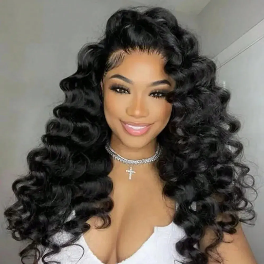 28 32 Inch 13x4 Loose Deep Wave HD Transparent Lace Frontal Wig 250% Density Pre Plucked Human Hair Wig with Baby Hair image 4