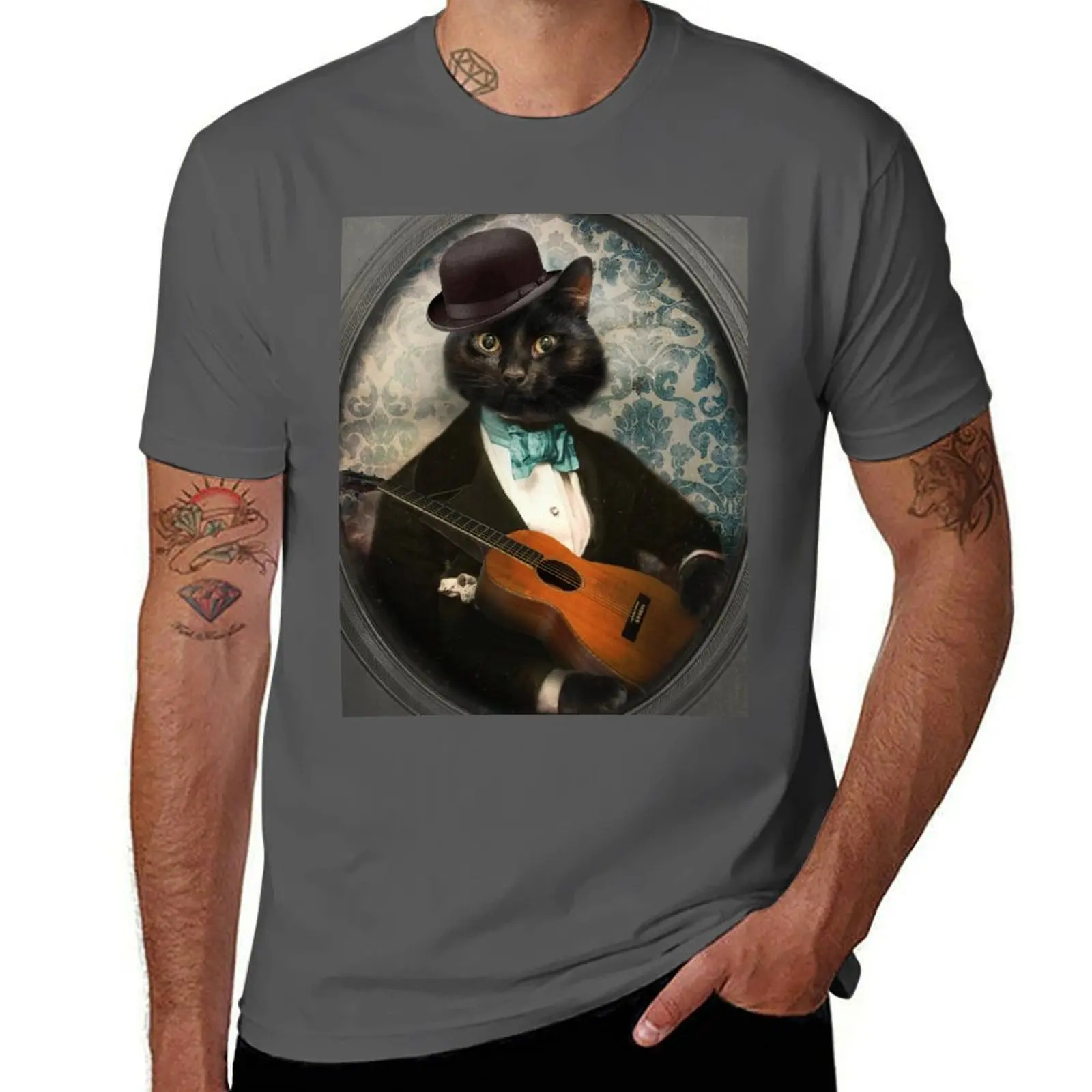 

Black Cat Guitar Cat - Felix Fitzpatrick T-Shirt man t shirts for men t shirt man designer man t shirt graphic T-Shirt
