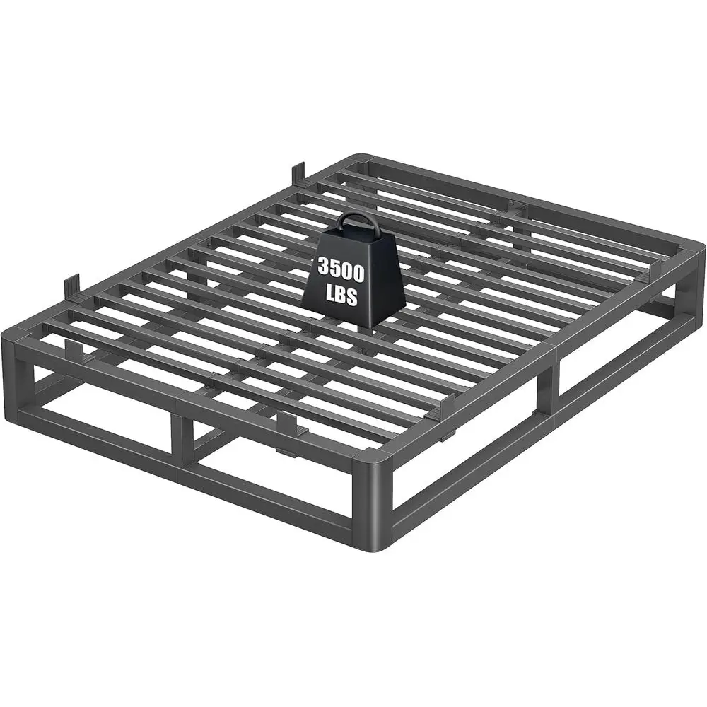 10 Inch Queen ed e with Rounded and Squeak ree U-Slot Design, Metal Platorm ed es 6 Non-Slip MattrGrippers, 3500ls Heavy Duty St