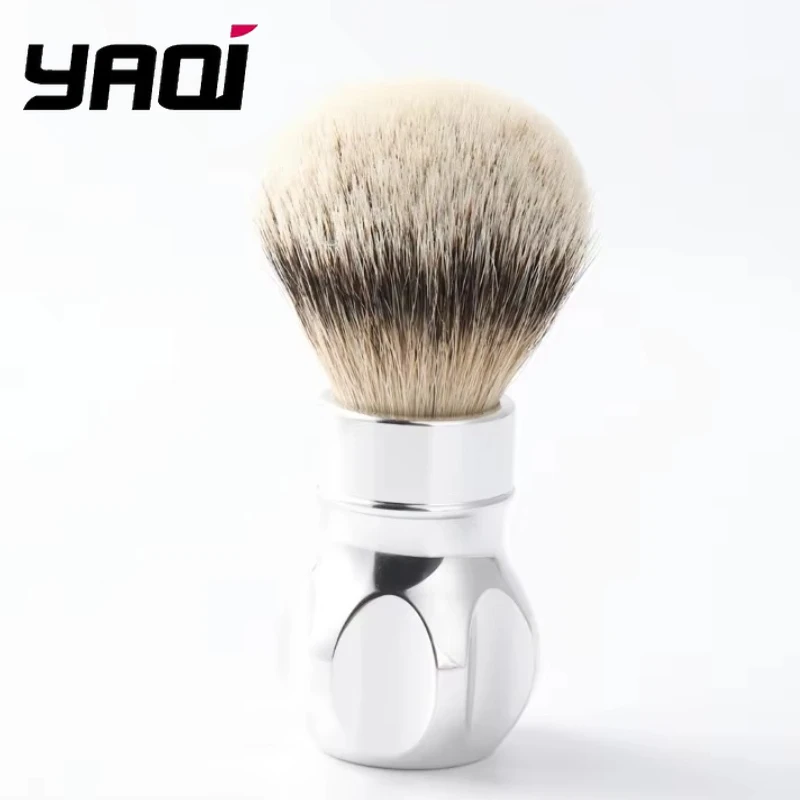 

YAQI 24MM Gemini Anodized Metal Handle Silvertip Badger Hair Shaving Brush For Mens Cleaning Beard Advanced style Shaving Brush