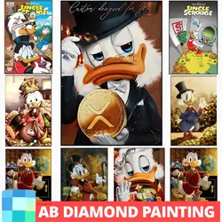 Disney kaczor Donald Scrooge Cartoon AB zorza polarna obraz diamentowy haft mozaika 5D DIY rzemiosło nowość dekoracja domu