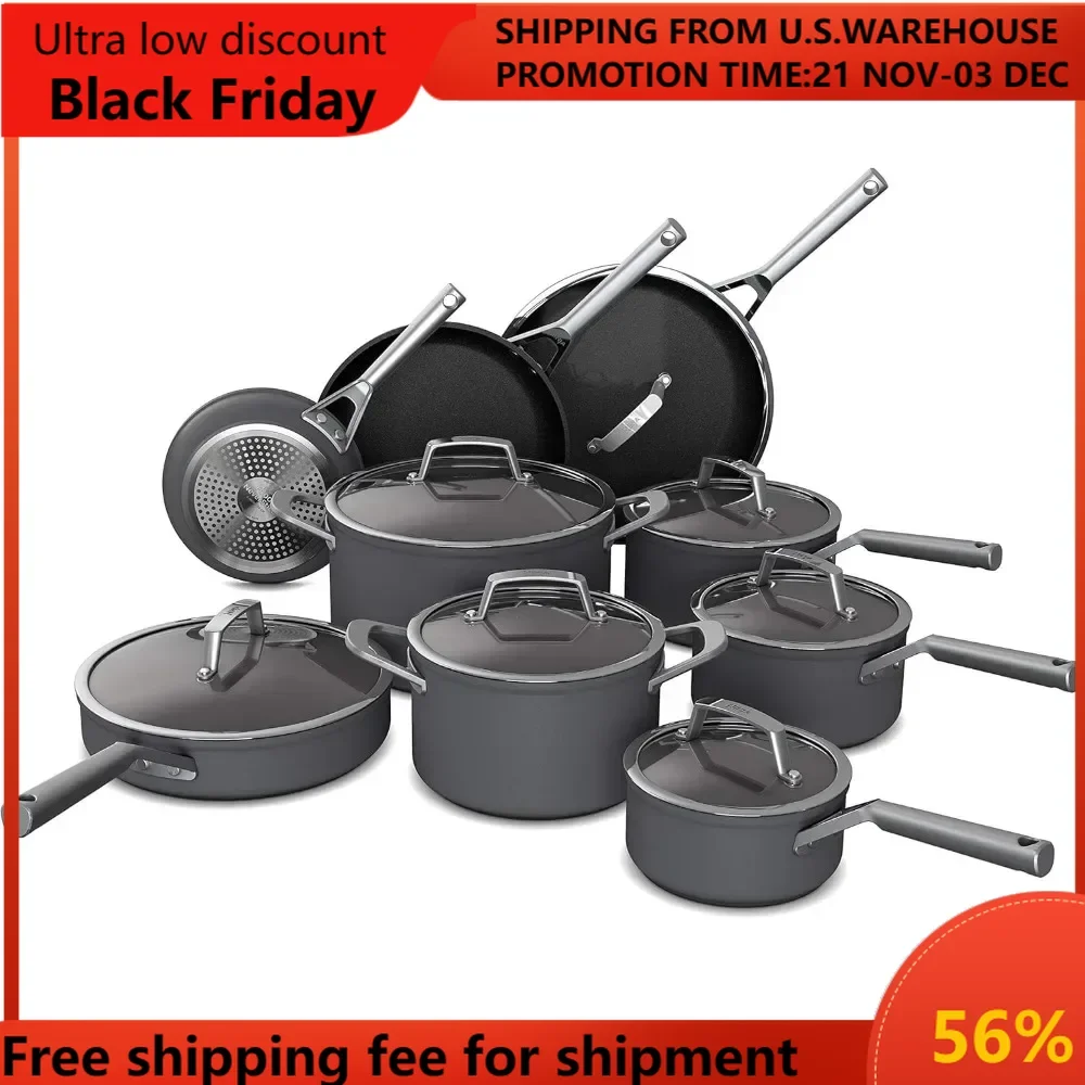 , Cookware, 12-Piece Cookware Set, Fry Pan, Sauce Pan, Sauté Pan, Glass Lid, Stock Pot, Foodi NeverStick Premium,