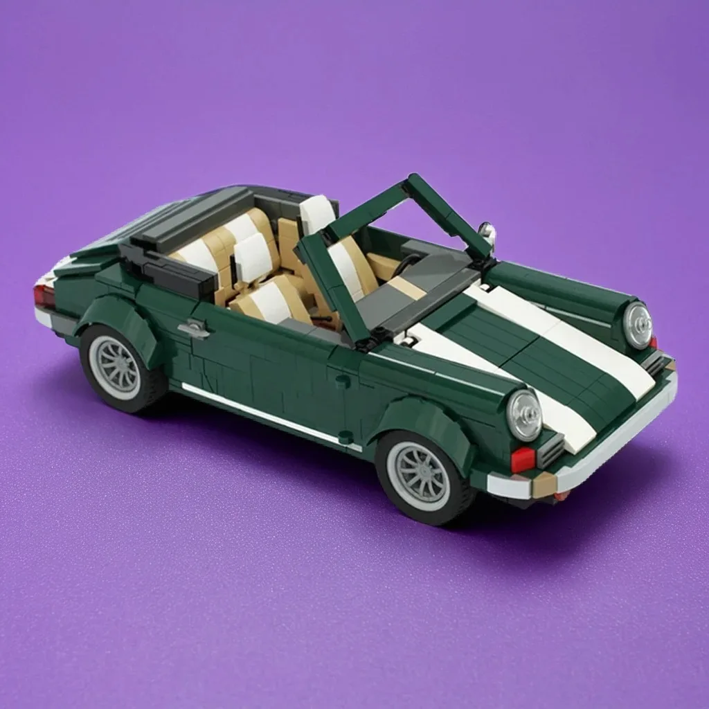 

985 шт. зеленый Porschees 911 Cabriolet Custom MOC Creation строительные блоки игрушки в подарок