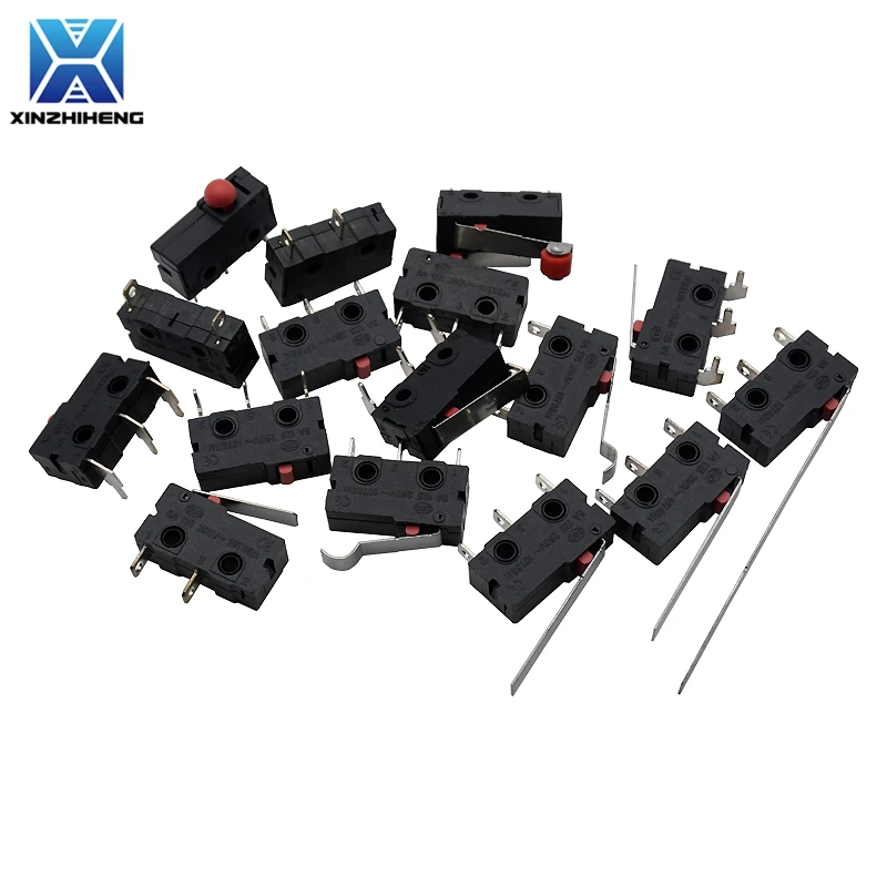 10pcs KW12 Travel Limit Switch Contact Button KW11-3Z-2 Roller Straight Handle/Arc Rod Micro Switch NO/NC 2/3 PIN 5A 125V/250V