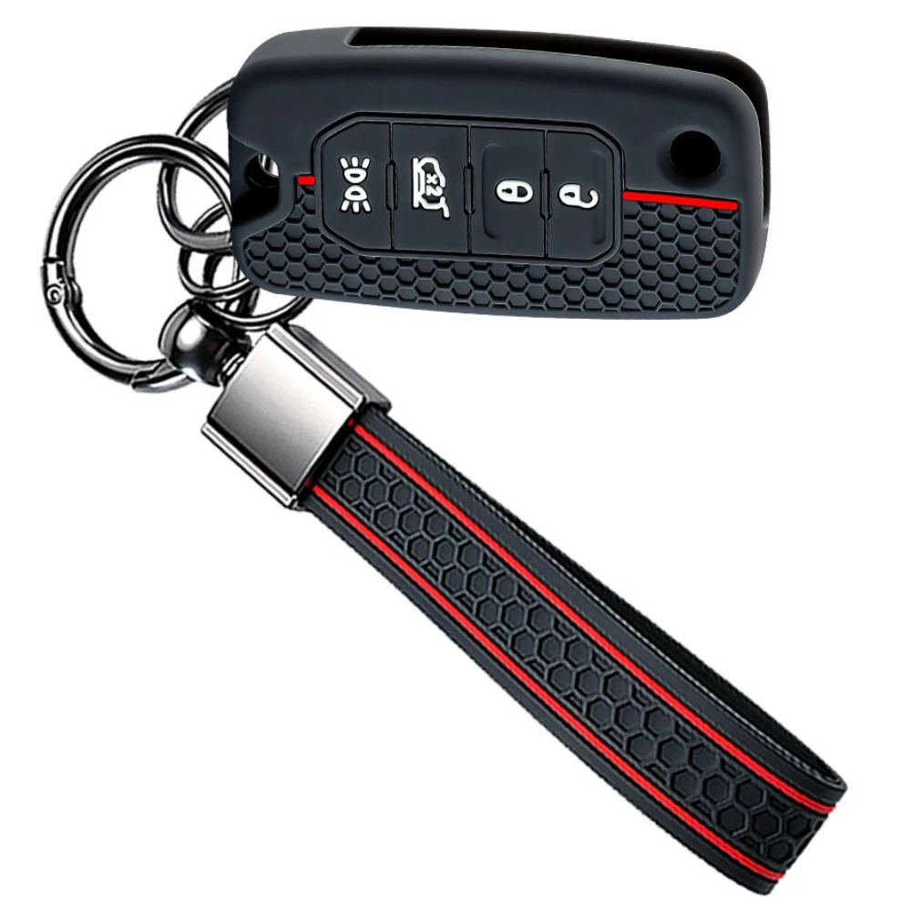 High Quality Silicone Car Key Case for Jeep Cherokee Compass Renegade Grand Commander for Dodge Journey Challenger Jcuv Charger