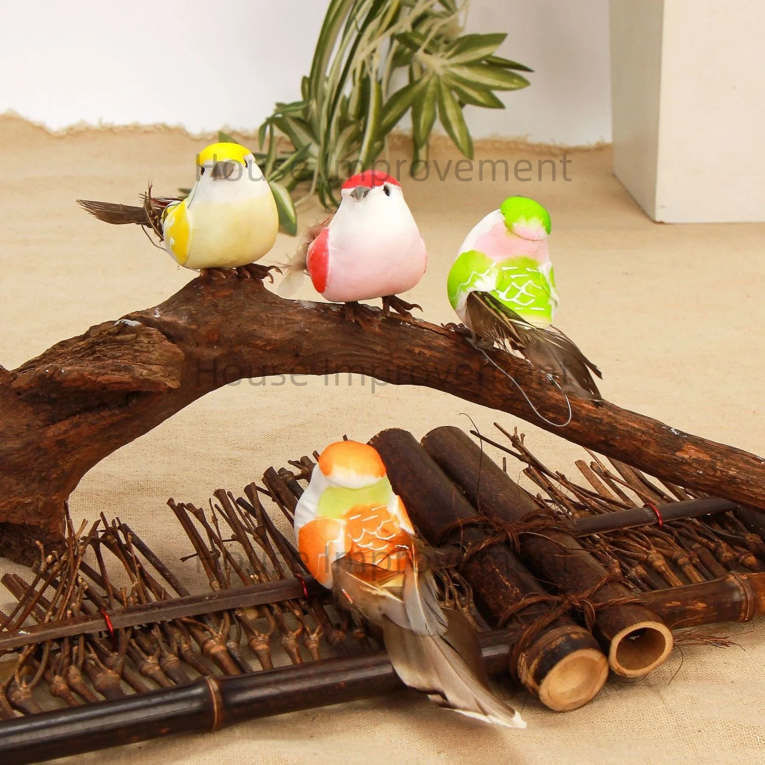6PCS 10CM Simulation Birds Artificial Sparrow Statue Desktop Miniatures Foam Ornament For Household DIY Decoraction Children Toy