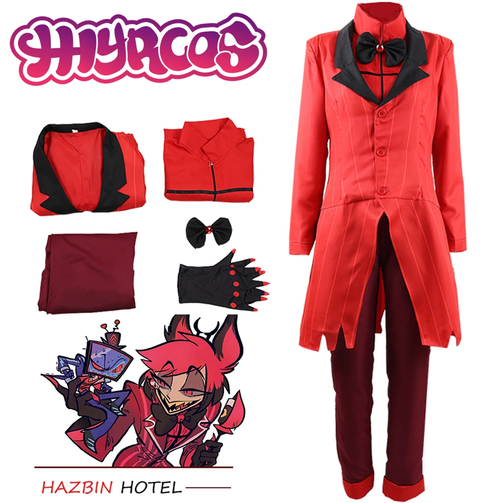 

Anime Hazbin Cosplay Hotel Alastor Cos Costume with Red Jacket Uniform Suit Full Set of Halloween Carnival Birthday Party Dress
