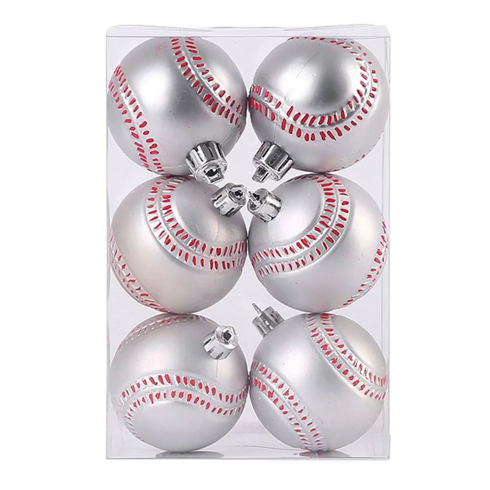 Xmas Decor Christmas Tree Balls Baseball Basketball Baubles Convenient Football Lasting Use Lightweight Practical