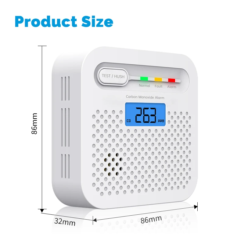 Carbon Monoxide Detection Alarm Mini Car Home Lcd Display Co Alarm